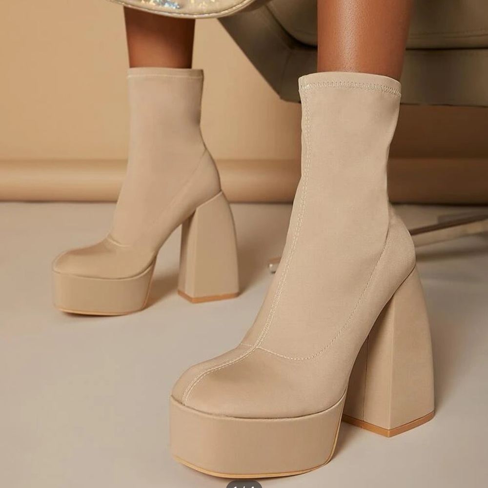 Nude Slip on Booties